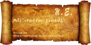 Márhoffer Enikő névjegykártya